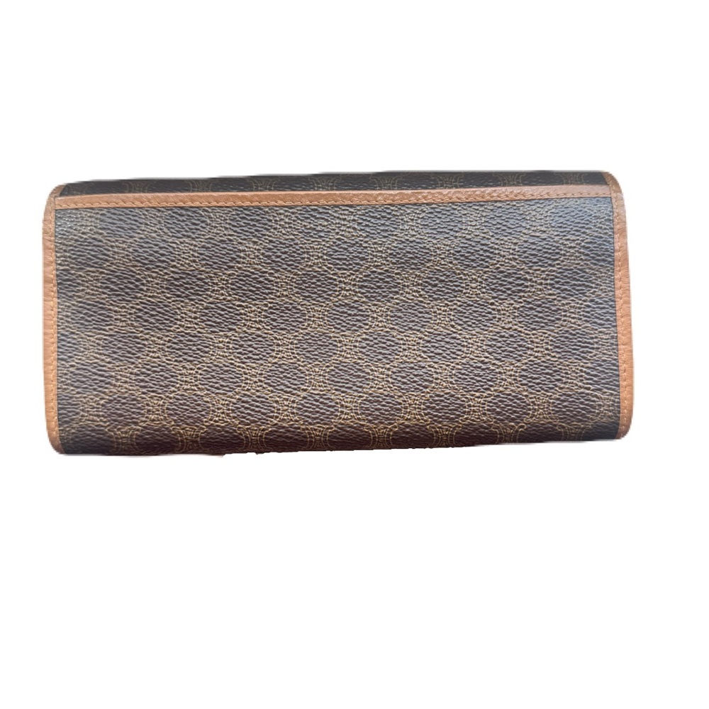 Celine Monogram Leather Long Wallet PVC W/ Kiss Lock And Gold Accents - Picture 2 of 16